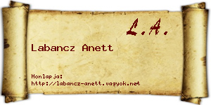 Labancz Anett névjegykártya
